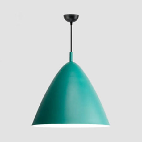 Nordic Candy Colored Pendant Pyramid Shade - 10.5/13/16 Inch Aluminum Hanging Light For Cafe Green