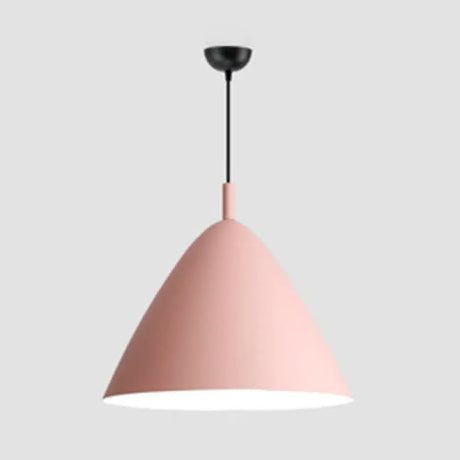 Nordic Candy Colored Pendant Pyramid Shade - 10.5/13/16 Inch Aluminum Hanging Light For Cafe Pink /
