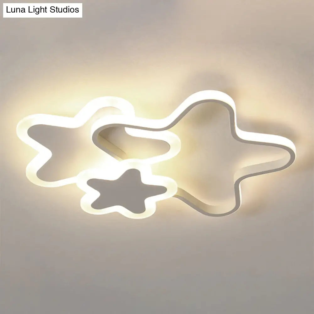 Nordic Cartoon Led Flush Mount Ceiling Lamp For Kids Bedroom