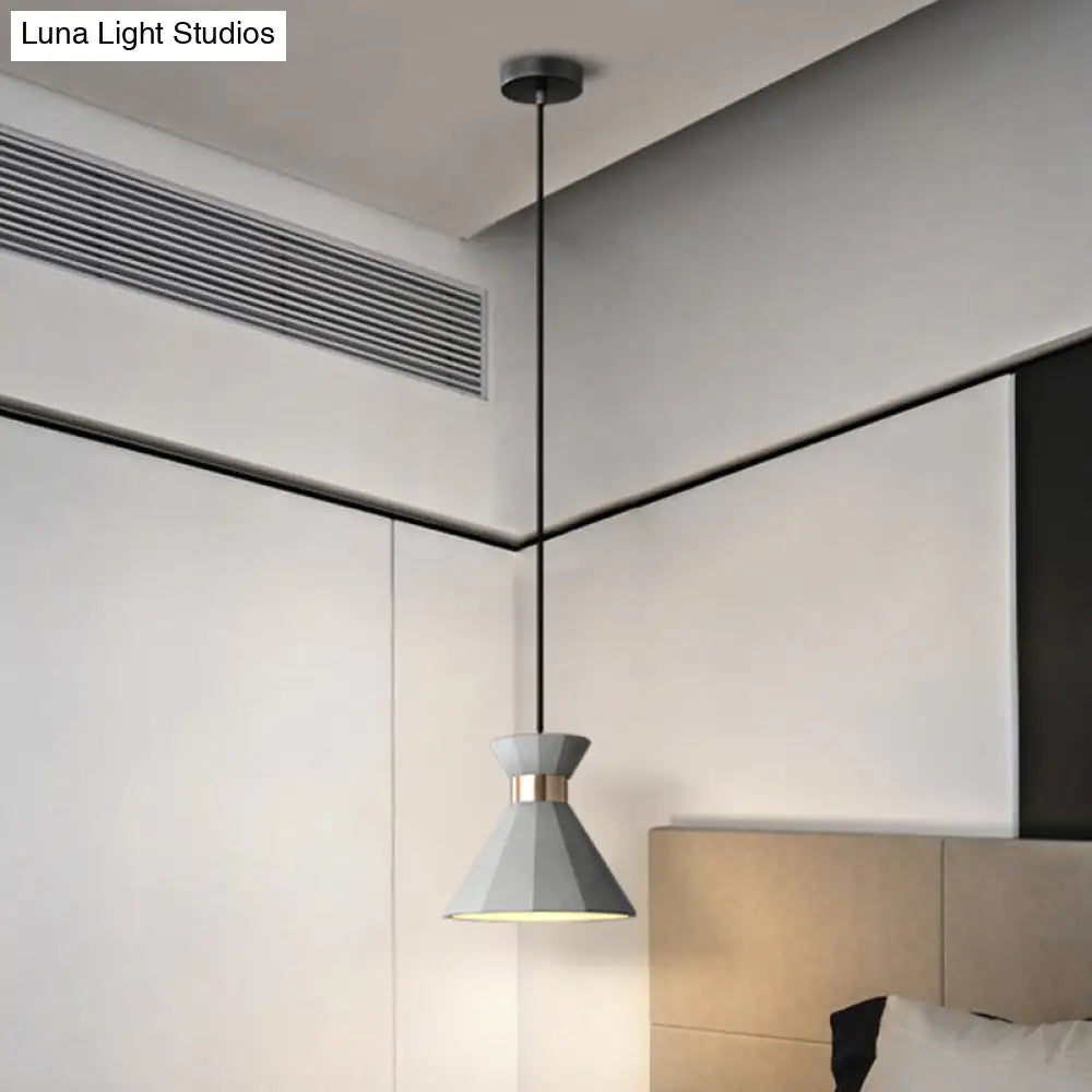 Nordic Castle Mermaid Pendant Light - Single-Bulb Cement Suspension Fixture For Bedrooms