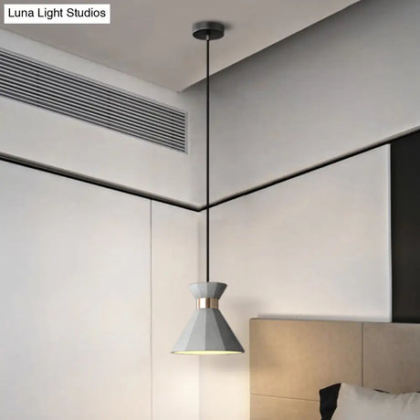 Nordic Castle Mermaid Pendant Light - Single-Bulb Cement Suspension Fixture For Bedrooms