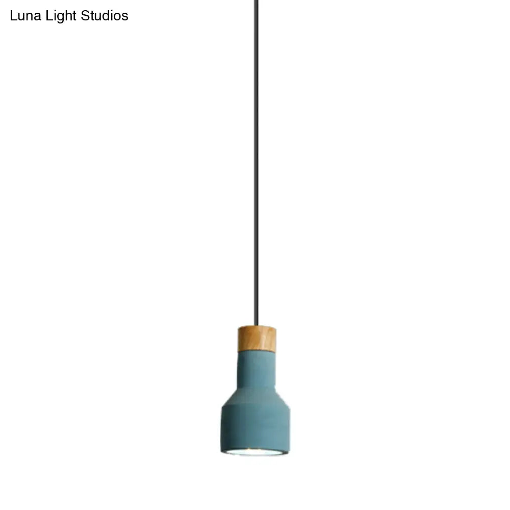Nordic Ceiling Pendant Torch Shape Cement Light - Stylish One Hanging Fixture For Bedroom And Hotel