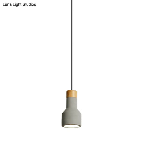 Nordic Ceiling Pendant Torch Shape Cement Light - Stylish One Hanging Fixture For Bedroom And Hotel