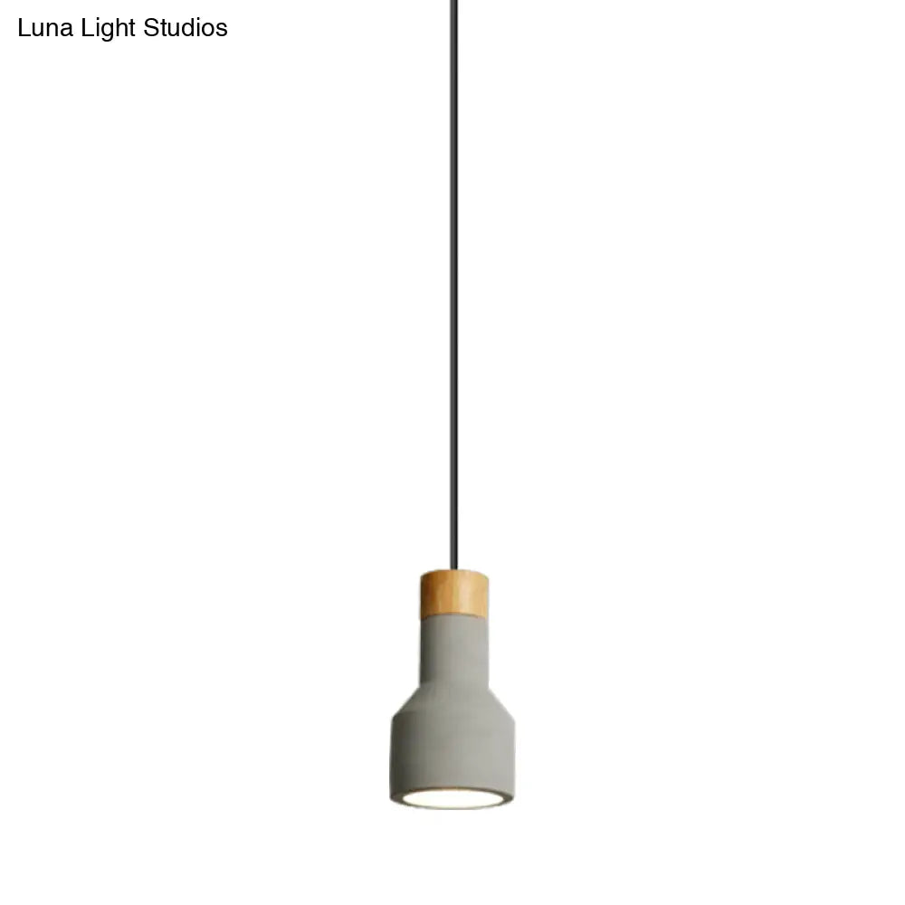Nordic Ceiling Pendant Torch Shape Cement Light - Stylish One Hanging Fixture For Bedroom And Hotel