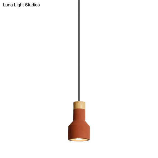 Nordic Ceiling Pendant Torch Shape Cement Light - Stylish One Hanging Fixture For Bedroom And Hotel