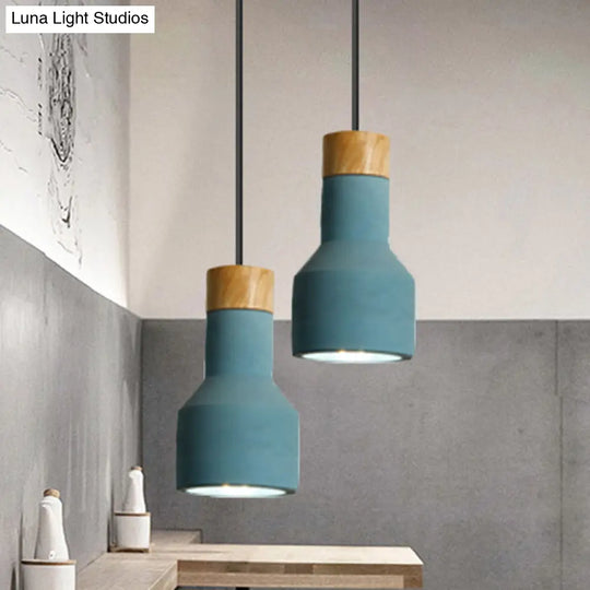 Nordic Ceiling Pendant Torch Shape Cement Light - Stylish One Hanging Fixture For Bedroom And Hotel