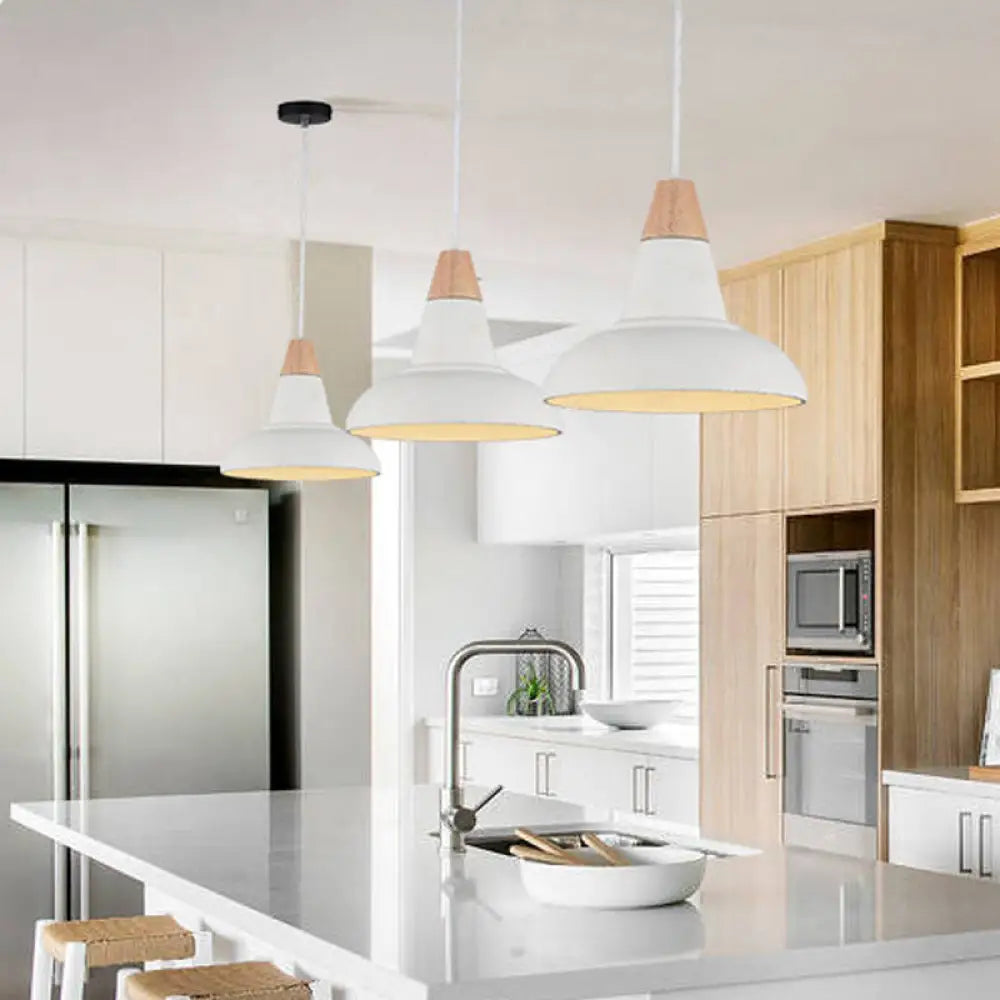 Nordic Cement 1-Head Pendant Light With Carved Interior – Barn Kitchen Bar Grey/White/Beige