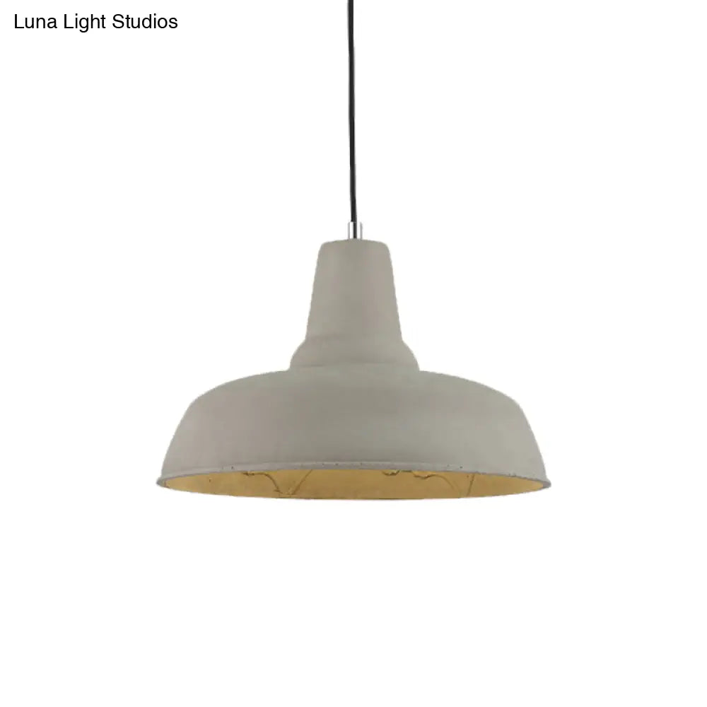 Nordic Cement Barn Kitchen Bar Pendant Light With Carved Interior - Grey/White/Beige