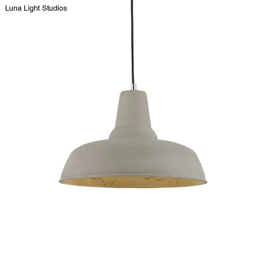 Nordic Cement Barn Kitchen Bar Pendant Light With Carved Interior - Grey/White/Beige
