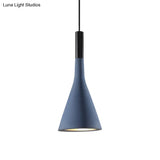 Nordic Cement Funnel Pendant Light - 1 Head Dining Table Suspended Lighting Fixture In