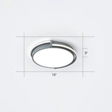 Nordic Circle Led Flush Mount Ceiling Light With Acrylic Diffuser Grey / 16’ White