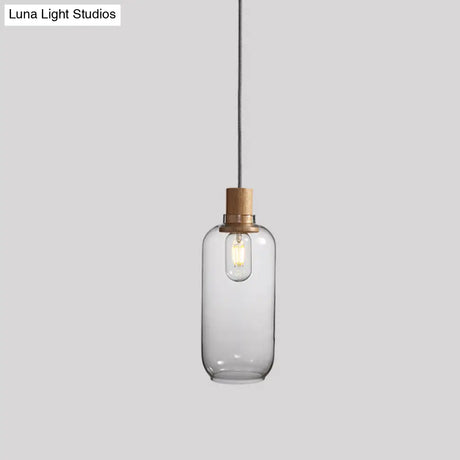 Nordic Clear Glass Jar Hanging Light Fixture For Bedroom - 1 Kit 5’/6’ Wide