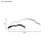 Nordic Cloud Led Flush Mount In Black And White - White/Warm Lighting