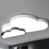 Nordic Cloud Led Flush Mount In Black And White - White/Warm Lighting Black - White / Warm
