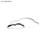 Nordic Cloud Led Flush Mount In Black And White - White/Warm Lighting