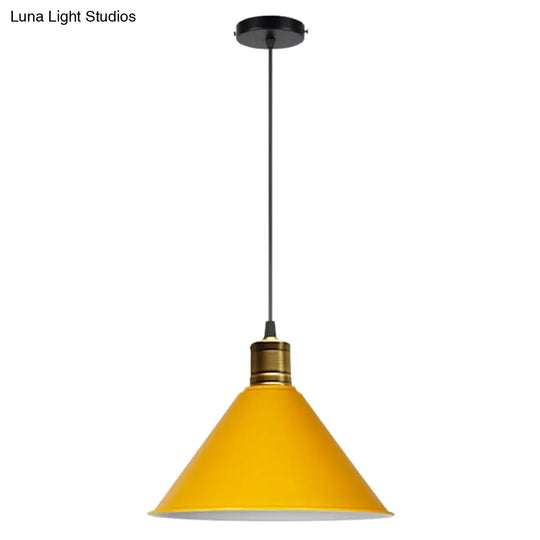 Nordic Conical Pendant Lamp - Stylish Metal Restaurant Down Lighting Yellow