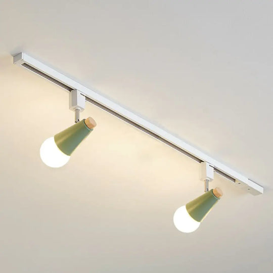 Nordic Conical Semi Flush Track Light For Living Room Ceiling 2 / Green
