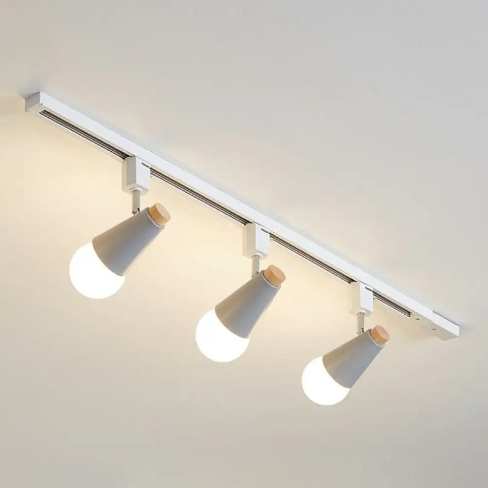 Nordic Conical Semi Flush Track Light For Living Room Ceiling 3 / Grey