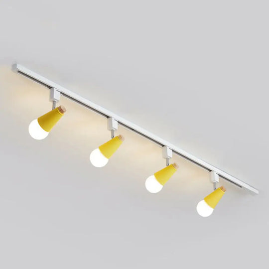 Nordic Conical Semi Flush Track Light For Living Room Ceiling 4 / Yellow