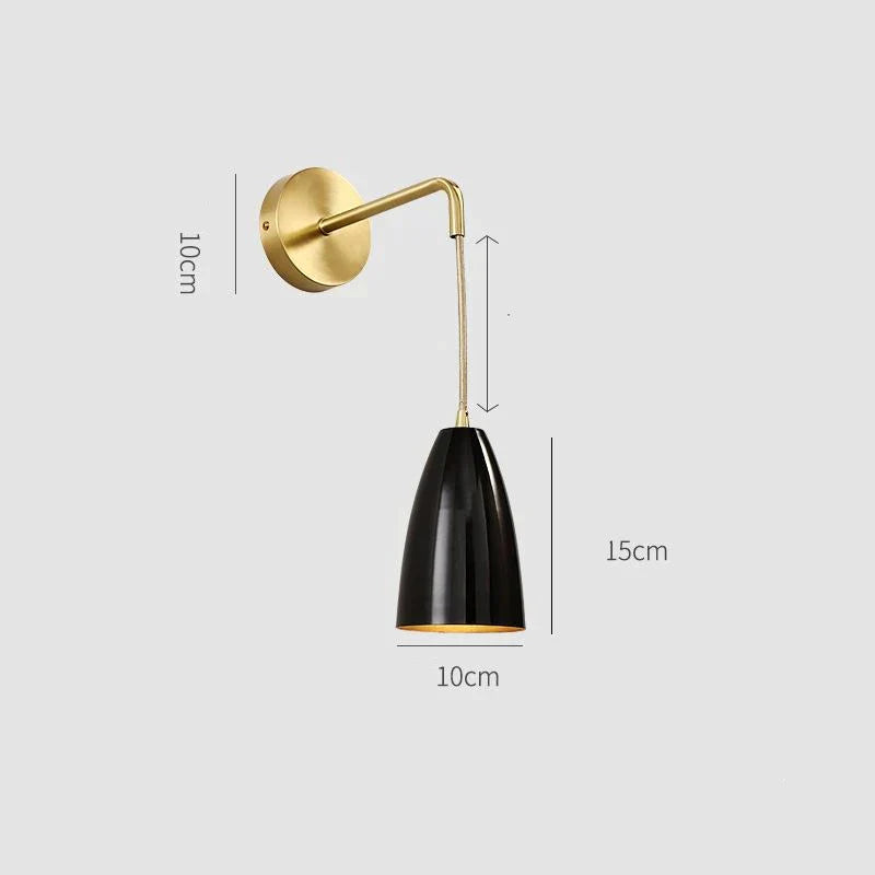 Nordic Copper Bedroom Wall Lamp Creative Modern Minimalist Stair Corridor Porch Living Room Dining