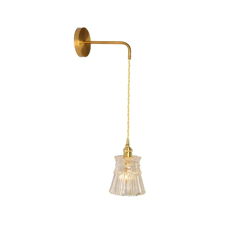 Nordic Copper Wall Lamp Mirror Front Lamp Bedside Toilet Cloakroom Background Wall Brass Glass Led Wall Lamp Copper