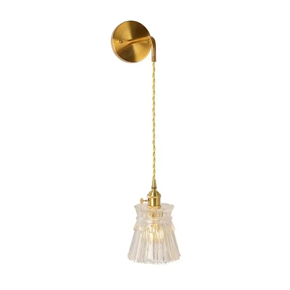 Nordic Copper Wall Lamp Mirror Front Lamp Bedside Toilet Cloakroom Background Wall Brass Glass Led Wall Lamp Copper