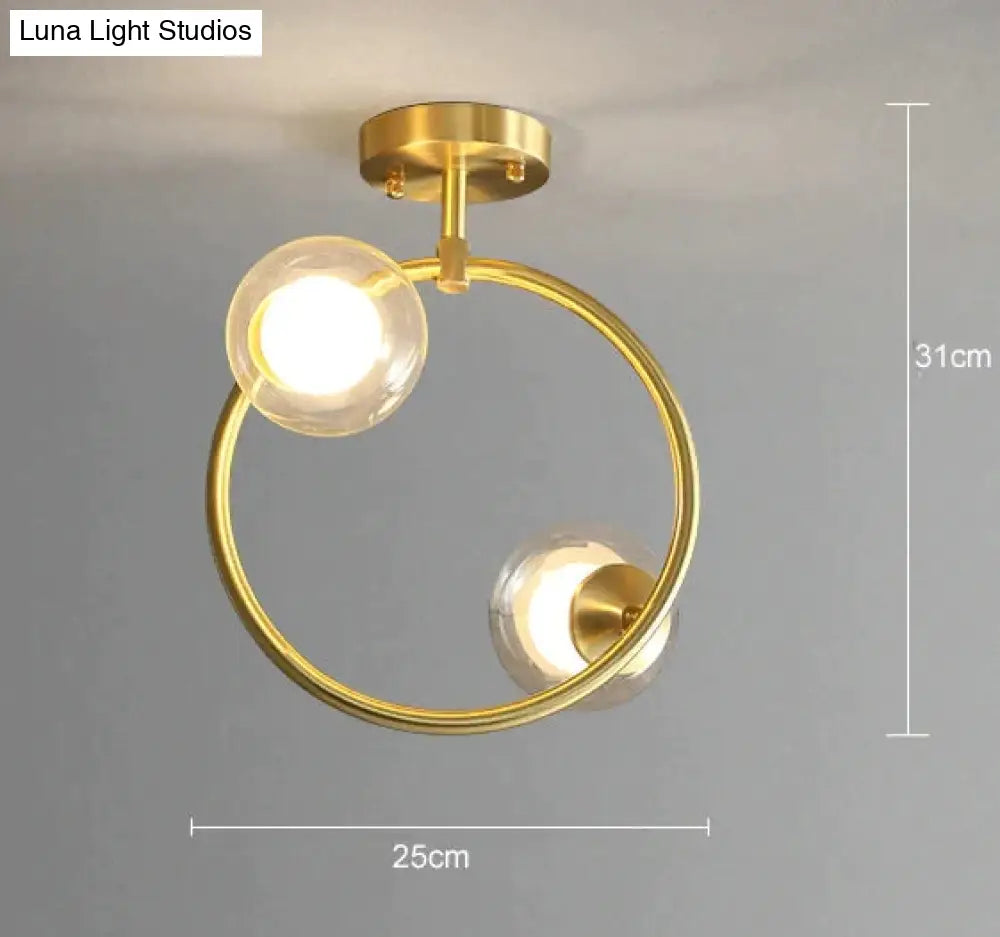 Nordic Corridor Balcony Copper Ceiling Lamp