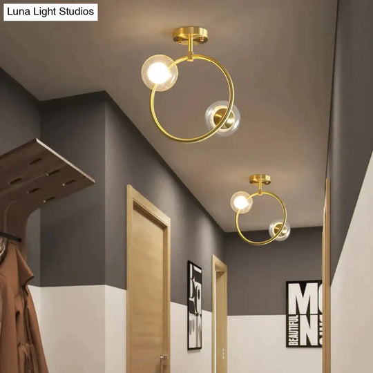 Nordic Corridor Balcony Copper Ceiling Lamp