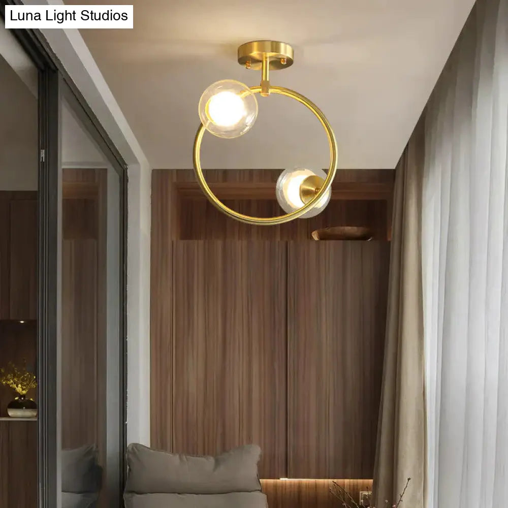 Nordic Corridor Balcony Copper Ceiling Lamp