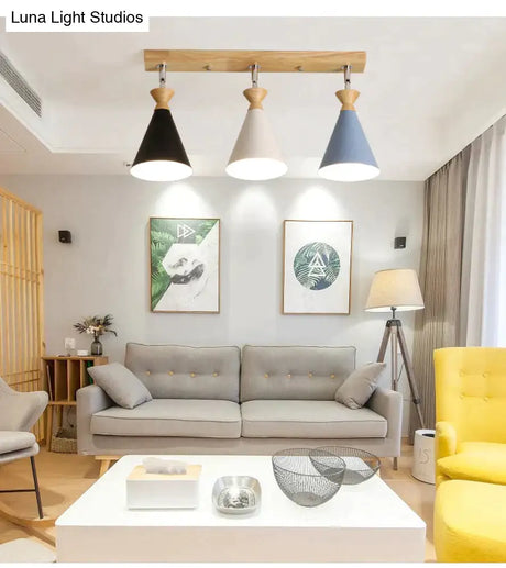 Nordic Creative Restaurant Three-Head Strip Ceiling Lamp