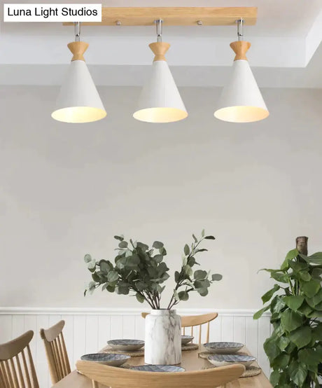Nordic Creative Restaurant Three-Head Strip Ceiling Lamp White / Without Bulb
