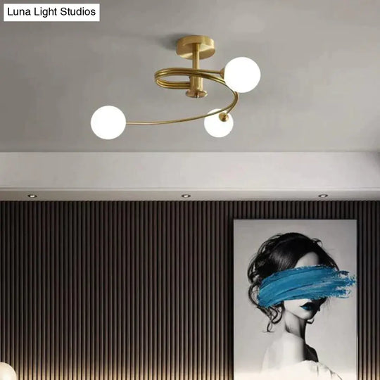 Nordic Creative Rotate Bedroom Room Lamp Copper Ceiling