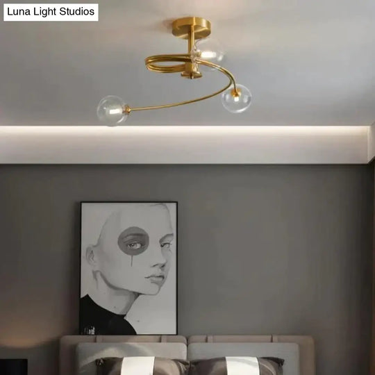 Nordic Creative Rotate Bedroom Room Lamp Copper Ceiling