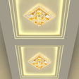 Nordic Crystal Flush Mount Light: Floral Led Purple Ceiling Fixture For Corridor / Warm