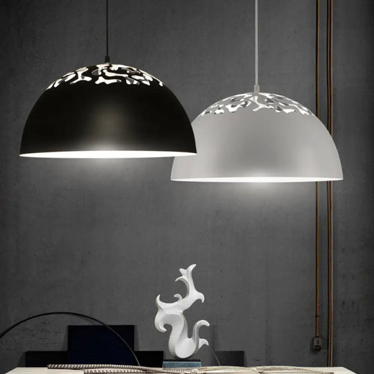 Nordic Dome Ceiling Pendant Light - 14’/16’ Wide 1-Light Iron Lamp With Hollowed Top