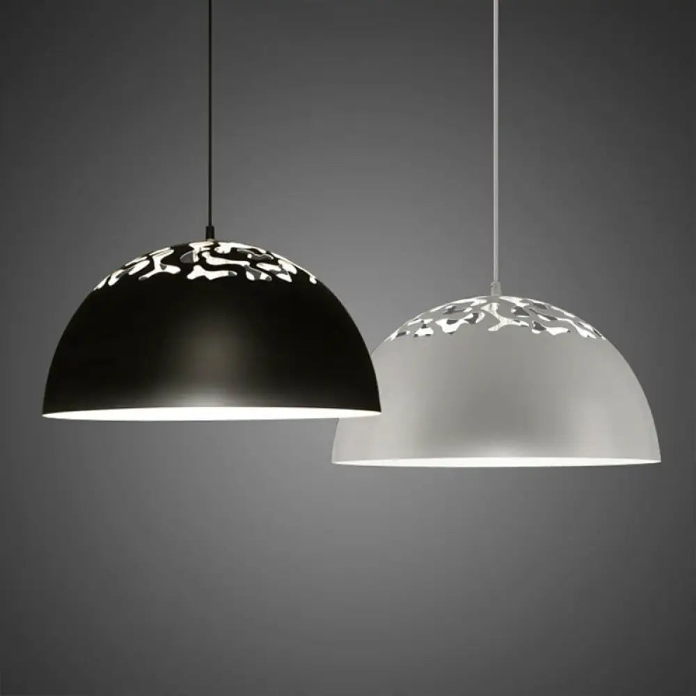 Nordic Dome Ceiling Pendant Light - 14’/16’ Wide 1-Light Iron Lamp With Hollowed Top