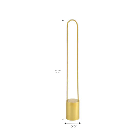 Nordic Ellipsed Floor Reading Lamp - Acrylic Led Gold Warm/White Light 39/55 H