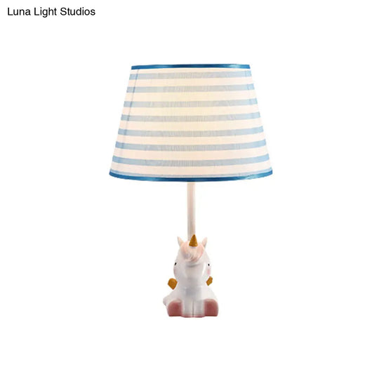 Nordic Empire Shade Table Lamp With Figurine Accent - Ideal For Bedroom Nightstands
