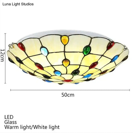 Nordic Europe Colorful Glass Ceiling Lamp Led With 2 Lights Modern Vintage Art Deco For Living Room