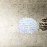Nordic Feather Flush Mount Wall Sconce For Bedroom - White Half-Globe Up-Down Light