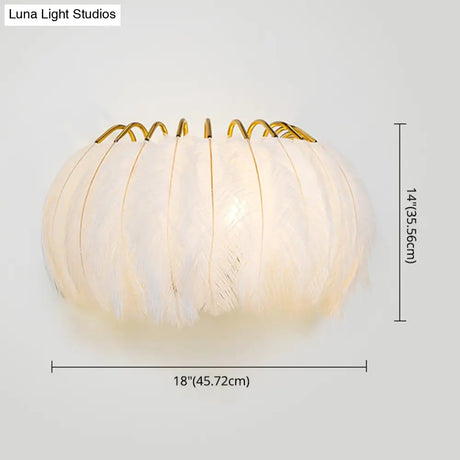 Nordic Feather Wall Sconce For Bedroom Ambient Lighting