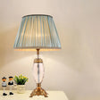 Nordic Flare Table Lamp - Blue Desk Light With Brass Sculpted Metal Base
