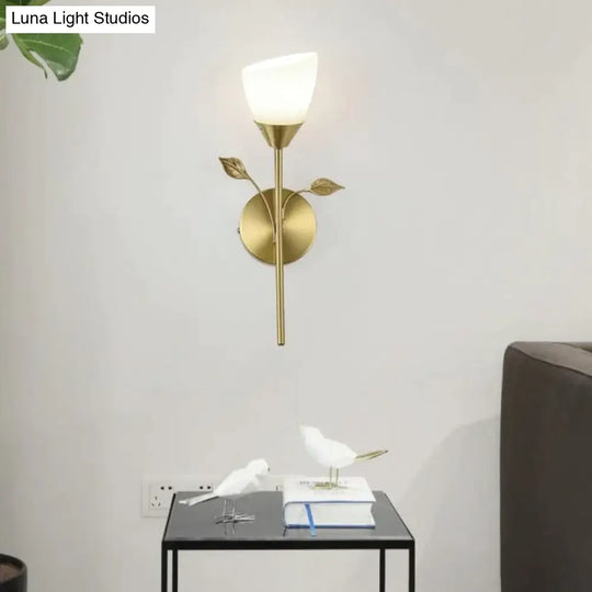Nordic Flower Living Room Stairs Bedroom Bedside Copper Wall Lamp Lamps