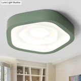 Nordic Flush Ceiling Lamp - Pink/Blue/Green Acrylic Led 20.5’ Wide Pentagon Shape