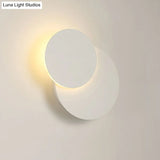 Nordic Flush Mount Led Wall Light In Black/White With Adjustable Disk And Warm/White