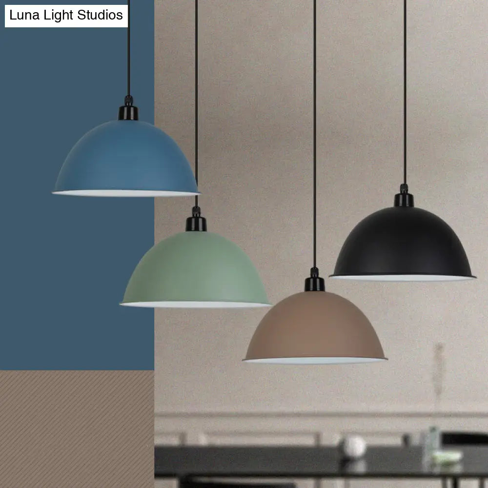 Nordic Stylish Bowl Pendant Lamp - Single Light Aluminum Hanging For Gallery Cafe