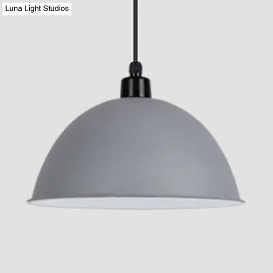 Nordic Stylish Bowl Pendant Lamp - Single Light Aluminum Hanging For Gallery Cafe Grey / 14