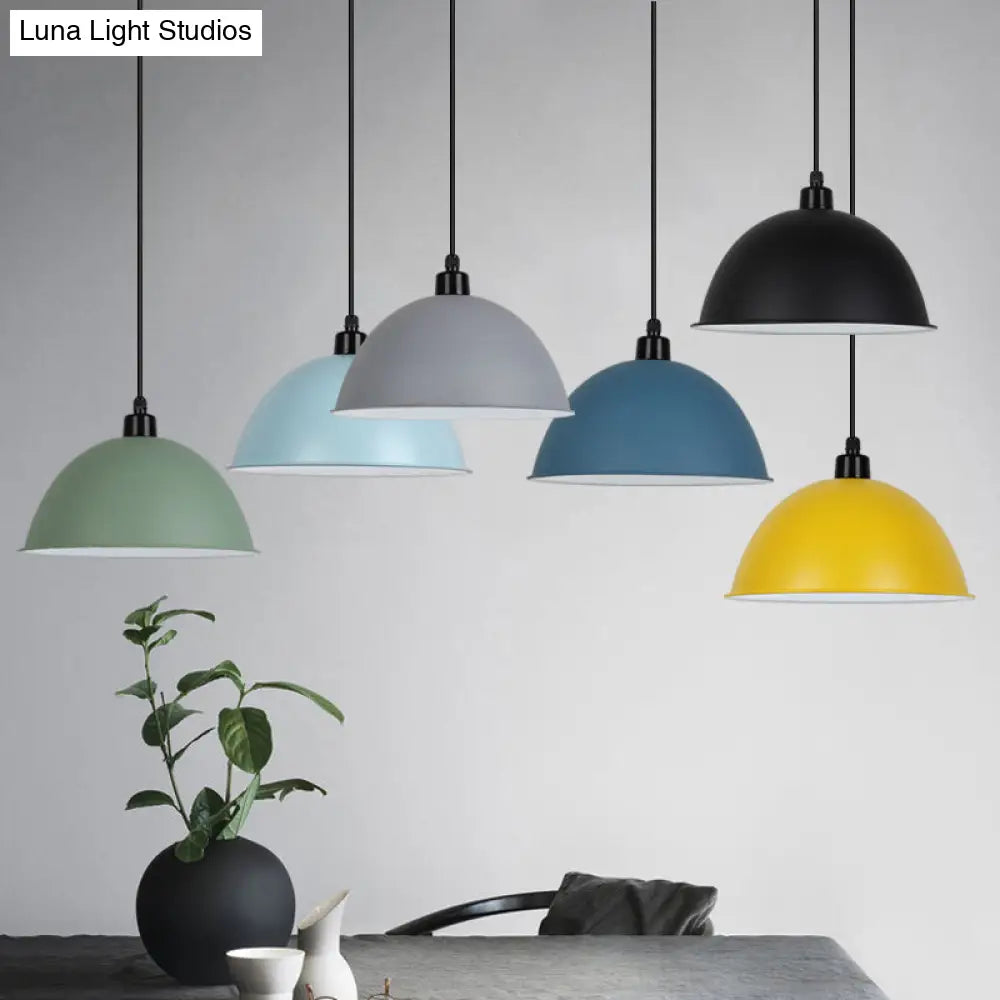 Nordic Stylish Bowl Pendant Lamp - Single Light Aluminum Hanging For Gallery Cafe