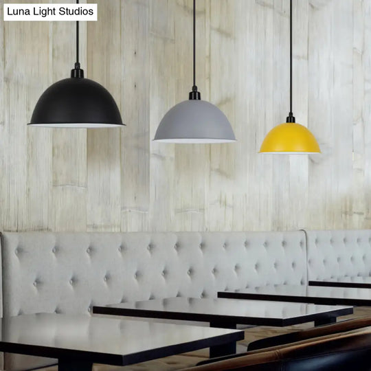 Nordic Stylish Bowl Pendant Lamp - Single Light Aluminum Hanging For Gallery Cafe