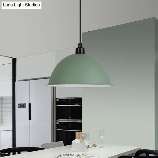 Nordic Stylish Bowl Pendant Lamp - Single Light Aluminum Hanging For Gallery Cafe